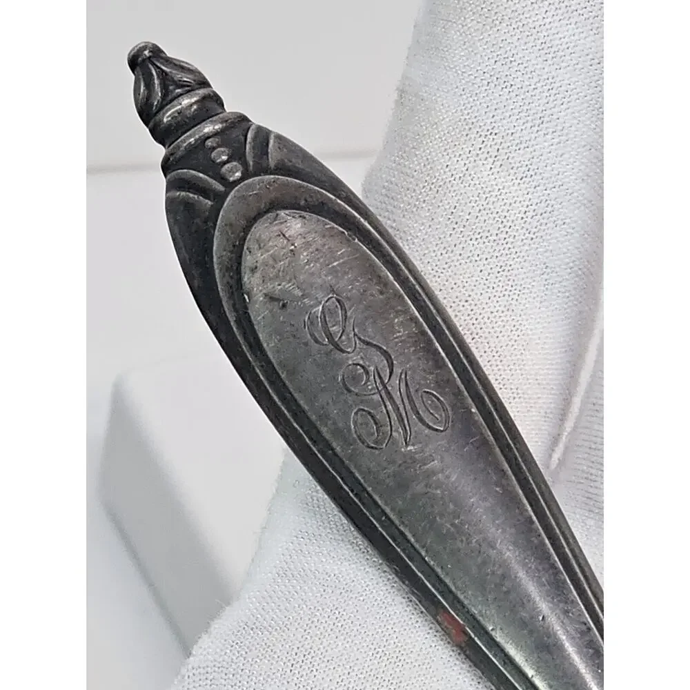 Antique 925 Weighted Silver Engraved 